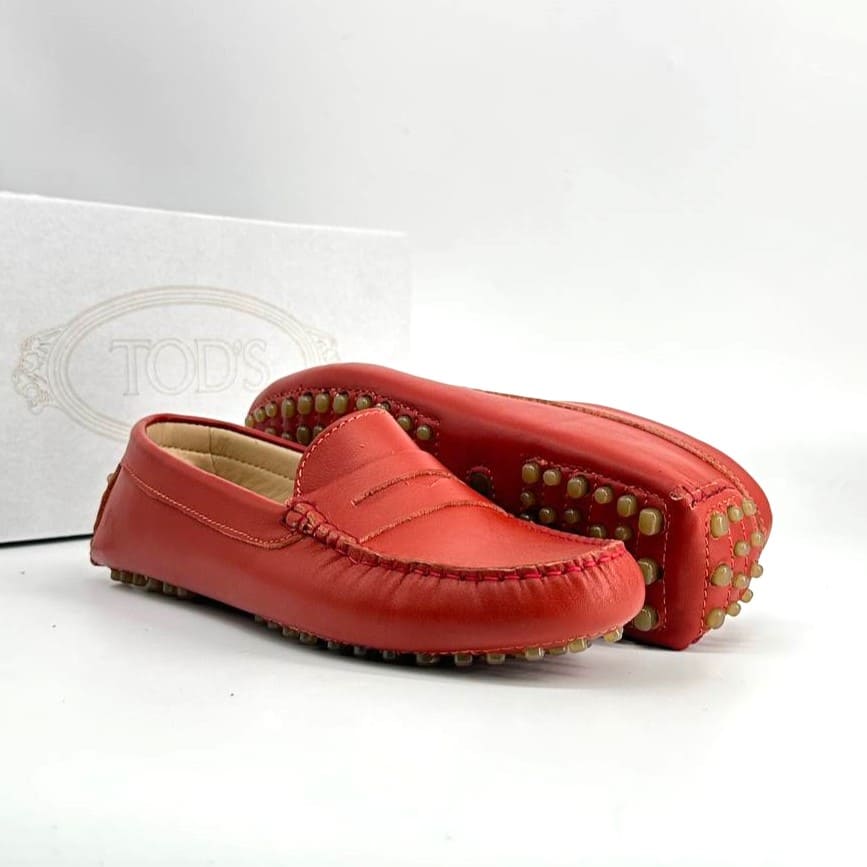 Mocassin Gommino Cuir Brique