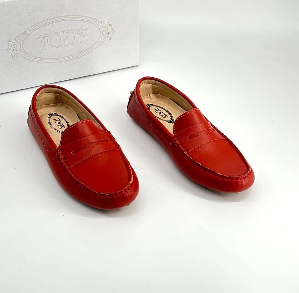 Mocassin Gommino Cuir Brique