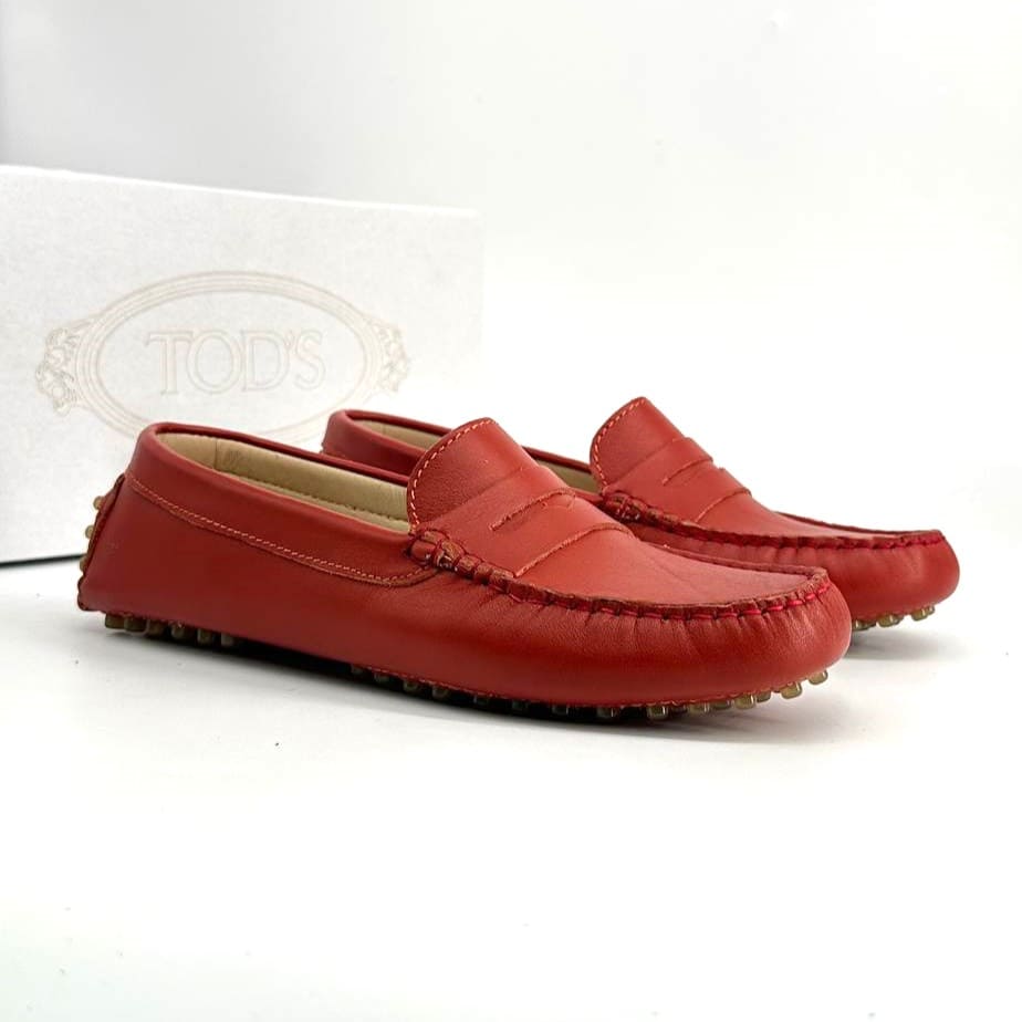 Mocassin Gommino Cuir Brique