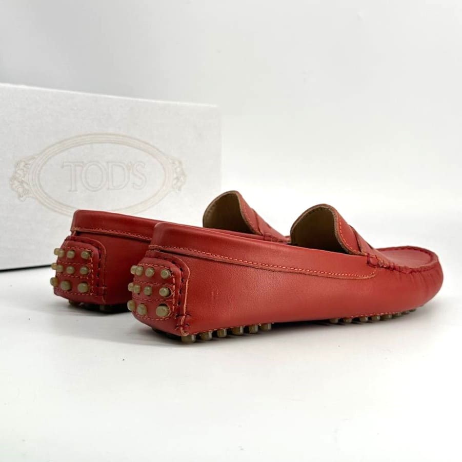 Mocassin Gommino Cuir Brique